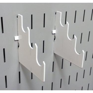 Imagem de Wall Control Pacote de acessórios par de suporte de haste de pegboard de metal ranhurado para painel de controle de parede e placa de ferramentas ranhuradas – Branco