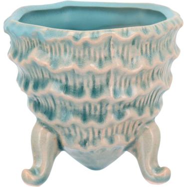 Imagem de HOME&CO FERGIE CACHEPÔ 9x9x9cm CERÂMICA AZUL COM PÉ