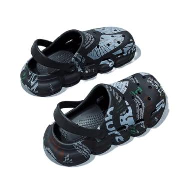 Imagem de SHABADUER Tamancos de verão masculinos e femininos, sapatos de água casuais confortáveis, atacadistas, sapatos de praia, Preto/Verde, 9 Women/7.5 Men