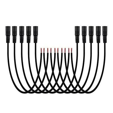 Imagem de SIM&NAT DC fêmea 5,5 mm x 2,1 mm Adaptador de tomada plugue de plugue fêmea, 20 polegadas DC Power Pigtail Fio de tomada fêmea para câmera de segurança CCTV, DVR, HDVD, fita de luz LED, aplicação de baixa tensão, pacote com 10
