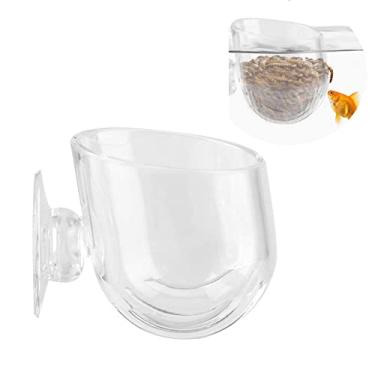 Imagem de Pssopp Aquário Vermelho vivo Alimentação Cone Copo de Acrílico Transparente Tanque de Peixe Salmoura Alimentador de Camarão Cristal Vidro Plantas Alimentação Bojo Vermelho Verme Alimentação Porta-recipiente com Ventosas