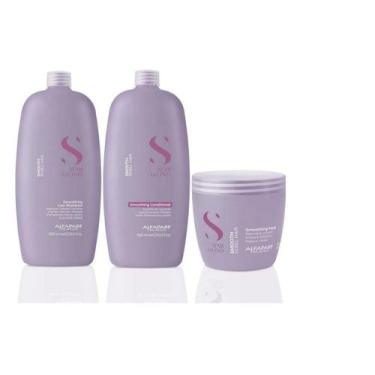 Imagem de Kit Shampoo + Condicionador 1L + Máscara 500G Smooth Smoothing Alfapar