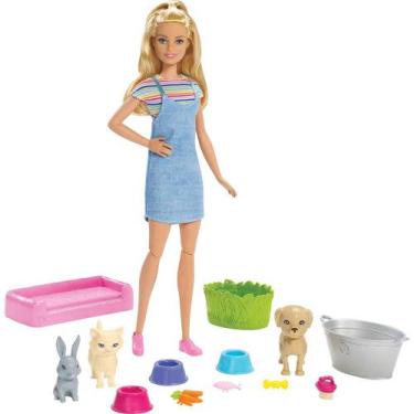 Imagem de Boneca Articulada - Barbie - Brincar E Lavar - Banho De Pets - Mattel