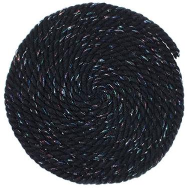 Imagem de Corda de algodão torcido super macia da West Coast Paracord – Corda tripla de 1/4 polegada – Corda decorativa 100% algodão (meia-noite, 3 metros)