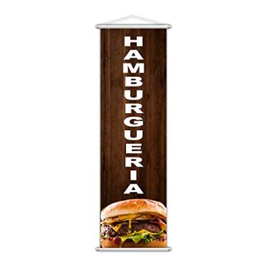 Imagem de Banner Hamburgueria Lancheria Lanche Serviço Lona 100x30cm
