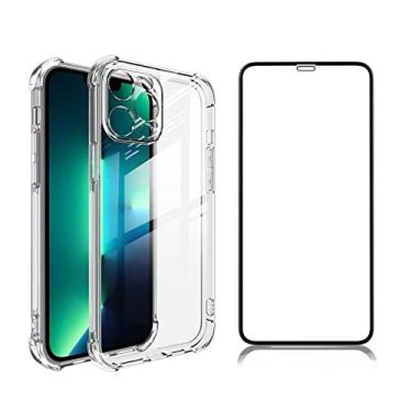 Imagem de Kit Capa Anti Impacto e Película 5D 9D Cerâmica Para iPhone 8 11 13 Pro 14 Pro Max (iPhone 13 Pro)