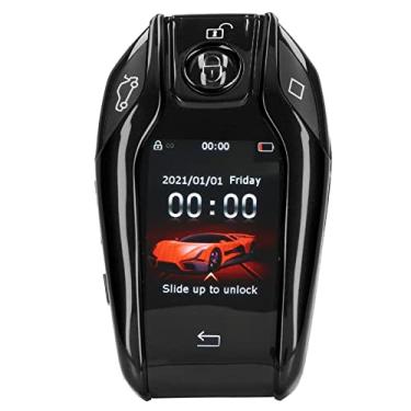 Imagem de Asixxsix Chave de carro remota inteligente, universal TK800 LCD sensível ao toque com chave inteligente para entrada sem chave para todos os modelos de botão de partida e parada do motor, chave de controle remoto para carro de veículo antifurto (preto)