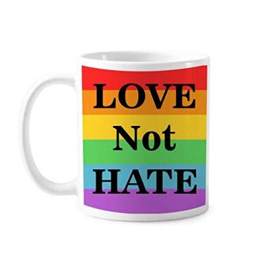 Imagem de Bissexuais transgêneros Love Not Hate LGBT caneca cerâmica xícara de café porcelana louça
