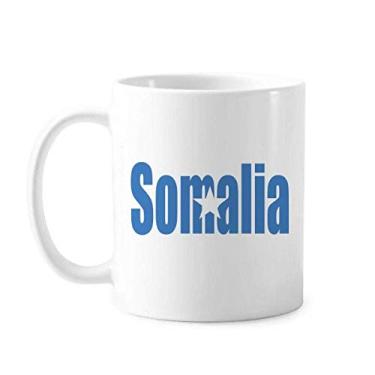 Imagem de Caneca com nome da bandeira da Somália Cerâmica Caneca de porcelana de café
