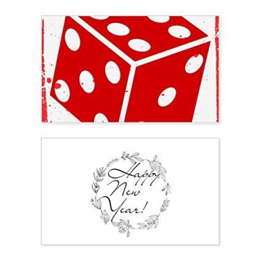 Imagem de Casino vermelho dado ilustração padrão ano novo festival cartão de felicitações mensagem presente