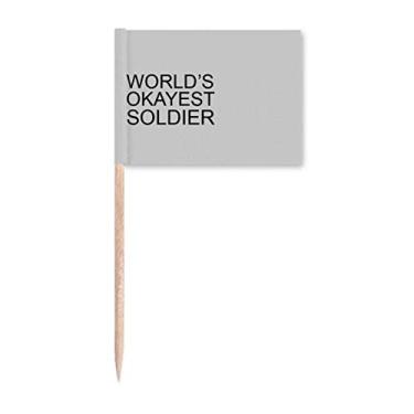 Imagem de World's Okayest Soldier Melhor Citação Marcador de Palito de Dente Decoração de Festa
