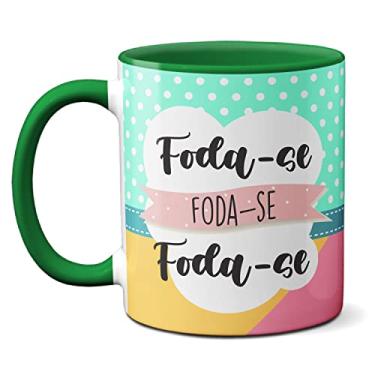 Imagem de Caneca Fofa Lhama Meditação Foda-se Foda-se Foda-se (Verde)