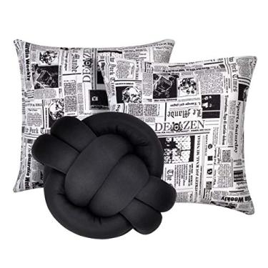 Imagem de Kit 2 Almofadas Decorativas cheias mais Almofada Nó Preto