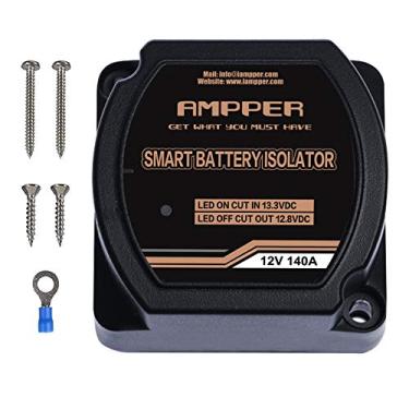 Imagem de Ampper Isolador de bateria dupla de 12V 140 Amp, relé sensível à tensão (VSR) isolador inteligente para carro, veículo, RV, ATV, UTV e barco