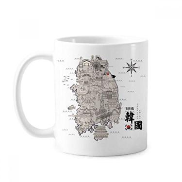Imagem de 1945 South Korea Landmarks Map Caneca clássica de cerâmica branca presente com alças 350 ml