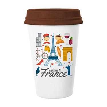 Imagem de Caneca da bandeira nacional de arquitetura da França Copo de cerâmica para copo de café