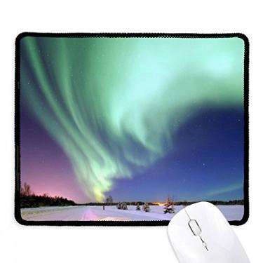 Imagem de Mousepad Night Stars Arctic Aurora Snow Tapete de borracha para jogos