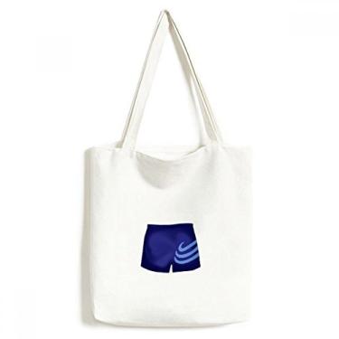 Imagem de Ilustração azul listrado, bolsa de lona, bolsa de compras, bolsa casual