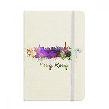 Imagem de Caderno em aquarela Hong Kong China City oficial de tecido capa dura diário clássico
