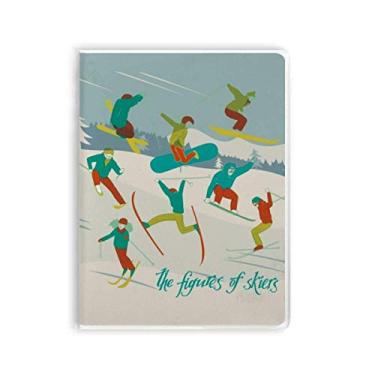 Imagem de Caderno de ilustração colorida para esqui de inverno com capa de chiclete diário capa macia