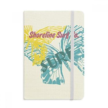 Imagem de Caderno Summer Shoreline Surf Borboleta Oficial Tecido Rígido Diário Clássico