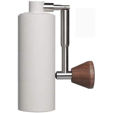 Imagem de JWCN Mini moedor de café manual de aço inoxidável, moedor de café de mão ajustável, moedor de café portátil para acampamento, viagem, preto-branco, atualizado
