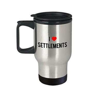 Imagem de Caneca de viagem I Love Settlements - Caneca de chá divertido com isolamento de café e cacau quente - Ideia de