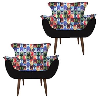 Imagem de Kit 2 Poltronas Opala Decorativa Triangulo - Moveis Aguias