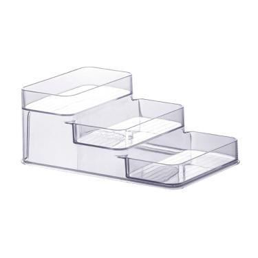 Imagem de Organizador transparente multiuso triplo 26x16x10cm