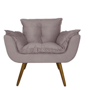 Imagem de Poltrona Decorativa Estofada Para Salão de Beleza Opala Suede Rose - LM DECOR