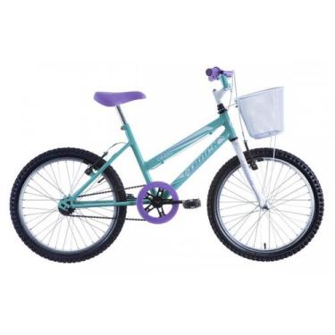 Imagem de Bicicleta Juvenil Track Bikes Cindy Com Cesta Aro 20 Branco E Azul