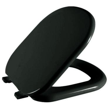 Imagem de Assento Sanitário Duna Preto Tampa para Vaso Deca Almofadado