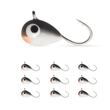 Imagem de MUUNN 10 peças 0,20 g - 4,40 g multicolorido brilho tungstênio pesca no gelo, 2,7 mm - 7 mm, anzol Hayabusa para pesca no gelo no inverno 4,0 mm