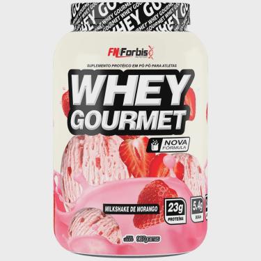 Imagem de Whey Protein Gourmet 900 G - Fn Forbis (milkshake De Morango)
