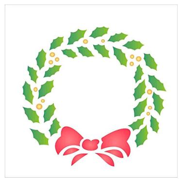 Imagem de Stencil de Plástico para Pintura OPA 14 x 14 cm - 1106 Guirlanda Natalina