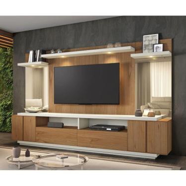 Imagem de Rack para sala moderno com painel grande 2 metros Opala - Montanhês Móveis
