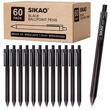 Imagem de Caneta Sikao Black Ink Esferográfica de 1,0 mm de Ponto Médio (Caixa 60)