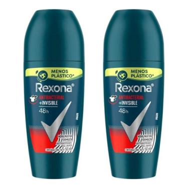 Imagem de Desodorante Roll-on Rexona 50ml Masc Antibact Invisible-2un Desodorante roll-on rexona 50ml masc antibact invisible-2un