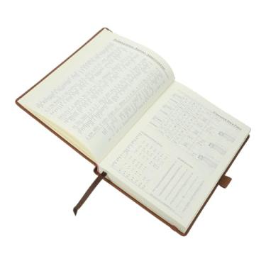 Imagem de LALAFINA 2024 Planejador de programação em inglês Calendário de planejamento diário a5 rígido (marrom) cadernos marcadores de pagina planejador de aula calendário de trabalho caderno marrom