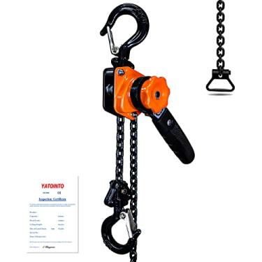 Imagem de TOYO-INTL Mini Talha de Corrente de Alavanca 1/4 tonelada 259 kg Talha de Alavanca de 3 m Talha Extrator de Corrente de Catraca 2 Ganchos Resistentes Construção de Aço de Grau Industrial