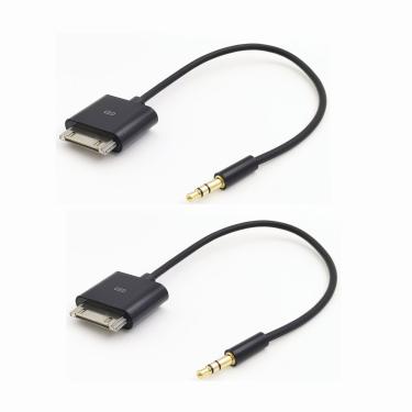Imagem de 2PACK 20 centímetros Dock Conector para AUX 3 5 milímetros Cabo de Áudio para iPod iPhone 3 4/iPad 1