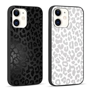 Imagem de RUMDEY Pacote com 2 lindas capas de telefone com estampa de chita para Apple iPhone 11 de 6,1 polegadas, capas de design de leopardo luxuosas, de silicone macio, fina, TPU à prova de choque, capa protetora à prova de choque para mulheres e meninas - preto e branco