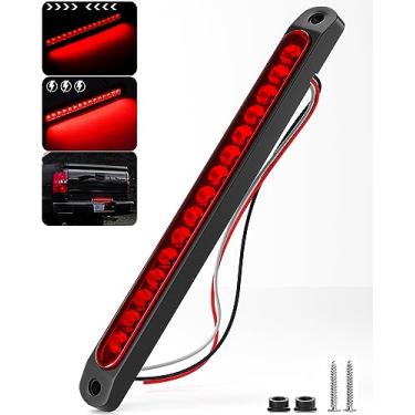 Imagem de Barra de luz de freio de reboque de 25,4 cm com 15 LEDs, marcador de identificação, luzes de corrida para carrinho de golfe Wrangler Silverado, caminhão off-road, trailer, UTV, quadriciclo, utilitário, barco..