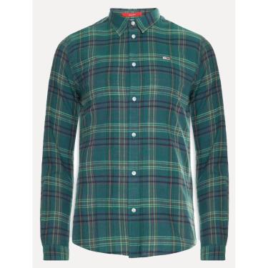 Imagem de Camisa Tommy Jeans Masculina Xadrez Scottish Verde Escuro-Masculino
