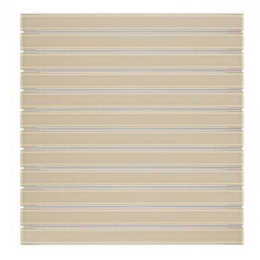 Imagem de Pastilha de Vidro Lisa 30cmx 30,9cm Filetto Glass Mosaic Placas Bege Claro