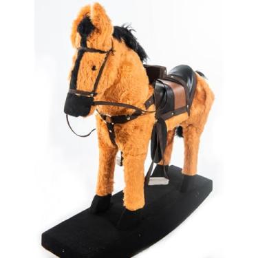 Imagem de Cavalinho de Balanço Corcel Indomável Madeira Pelúcia Antialérgica Grande