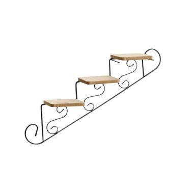 Imagem de Generic Escada prateleira decorativa planta suporte de parede pendurado decoração da parede rack armazenamento para banheiro cozinha interior ao ar livre, para baixo