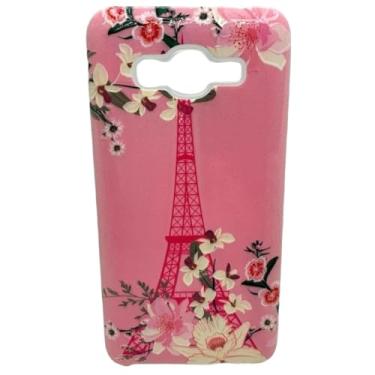 Imagem de Capa Celular Compatível com Samsung Galaxy J2 Prime SM-G532MT / Gran Prime SM-G530 Com Suport Para Dedos (Rosa Flores Yellow)