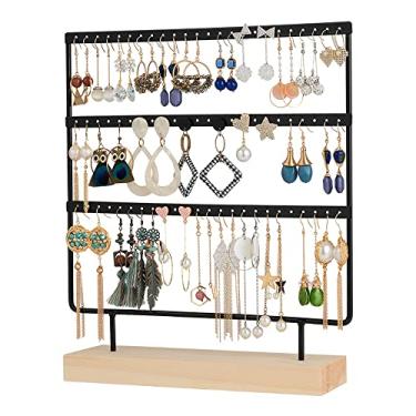Imagem de Suporte Organizador de Brincos de 3 Camadas Com 72 Furos, Joias Com Base de Madeira, Organizador de Joias, Expositor de Brincos, Presentes Ideais Para Meninas E Mulheres
