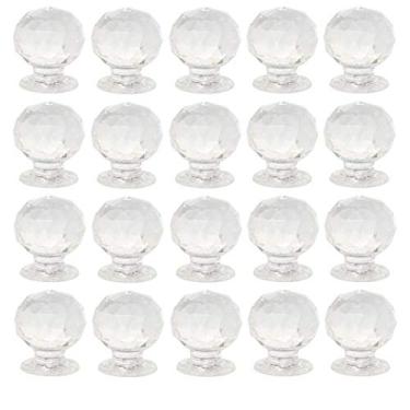 Imagem de Puxador redondo de acrílico transparente, 20 peças, forma de puxador redondo de orifício único para mini caixa de joias de metal para puxador de caixa de presente